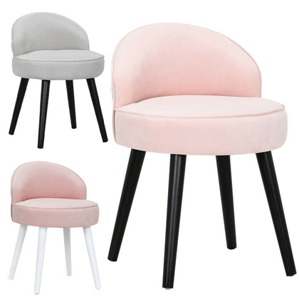 Scallop Velvet Dressing Table Stool Chair Vanity Piano Seat Bedroom Makeup Stool