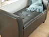 Verona Window Seat Luxurious soft Black Faux Leather storage Ottoman