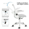 Office Desk Chair Ergonomic Task Chair Swivel Seat Flip-up Arms Lumbar Support