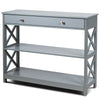 3-Tier Console Table X-Design Hallway Storage Cabinet Sofa Side Table W/ Drawer