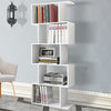 Wood Bookcase Bookshelf S Shape 5 Tier Shelves Free Standing Shelving Storage
