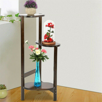 Corner Plant Stand Shelf Unit Holder Display Rack 3Potted For Patio Balcony Yard