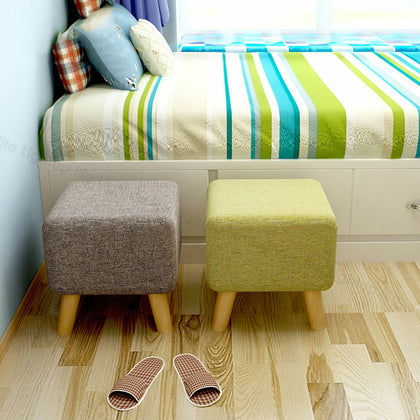 Stylish PU/Upholstered Large Footstool Ottoman Pouffe Stool Wooden Legs 4Colours