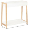 White 1 Drawer Bamboo Console Table Hallway/Dressing Room Storage Shelf