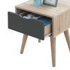 Alford Bedside Lamp Side Table 1 Drawer Scandinavian Sonoma Oak & Grey