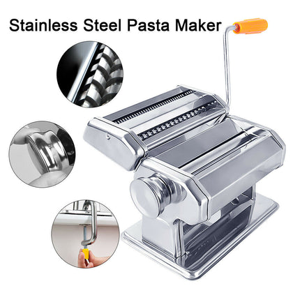 Stainless Steel Pasta Roller Maker Lasagne Spaghetti Tagliatelle Machine Kitchen