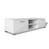 TV Cabinet 2 Shelves 2 Compartments with Doors High-Gloss White 120x40.3x34.7 cm