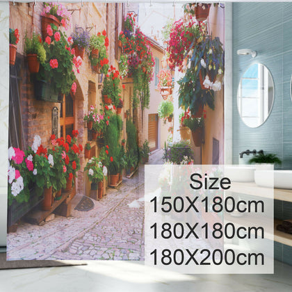 3D color pattern shower curtain modern designer washable curtain + 6 hooks