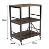 3 Tier Shelf Trolley Industrial Rolling Bookshelf Bookcase Storage Shelving Unit