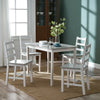 Compact Solid Wood Dining Table and 4 Chairs Set Home Kitchen Furniture 4 Colour