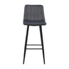 2X Bar Stools Velvet Fabric Breakfast Stool Chairs Kitchen Pub GREY High Chairs