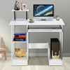 Warm White Wooden Computer Desk Laptop PC Table Shelf Small Corner Workstation