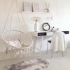Hanging Macrame Hammock Chair Cotton Woven Rope Swing Chair Seat Beige Ace