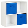 White 4 Cube Storage Display Unit Bookcase/Shelving Fabric Box/Drawers