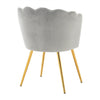 Velvet Upholstered Accent Chair Wing Back Armchair with Pilow & Metal Legs Grey