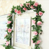 16Heads 7Ft Artificial Faux Silk Flower Rose Leaf Garland Vine Home Party Decor
