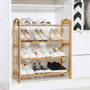 3/4/5 Tier Bamboo Shoe Rack Organiser Wooden Storage Shelves Stand Shelf Unit UK