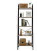 5 Tier Bookcase Rustic Shelf Unit Display Bookshelf Shelving Rack Free Standing