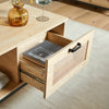 Lena Rattan Coffee Table Natural Industrial Design Black Metal Legs Living Room