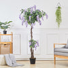 1.6m Artificial Purple Wisteria Flower Tree Indoor Outdoor Fake Plant Home Decor