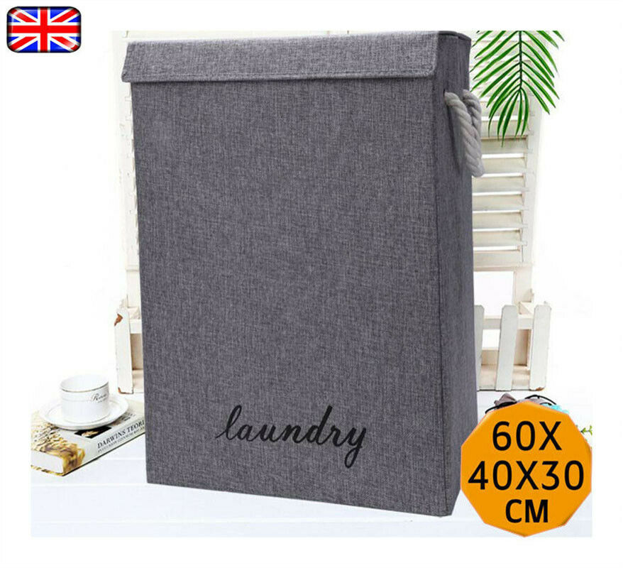 LARGE LAUNDRY BASKETS WASHING CLOTHES FOLDING STORAGE BASKET BIN HAMPER WITH LID