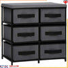 Shelving Storage Cabinet With 6 Fabric Drawers Baskets Chest of Drawers Grey UK