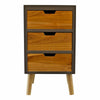 3 Drawer Chest In Grey Finish With Natural Drawers With Removable Legs