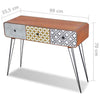 Console Table with 3 Drawers Brown