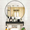 Large Industrial Style Round Wall Mirror Brushed Black Metal Frame 60cm Mirror