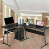 Modern L-shaped Computer Desk Corner PC Table Workstation Home Office w/ Shelves