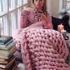 Luxury Chunky Warm Knitted Thick Blanket Hands Bulky Knit Throw Sofa Bed Cover