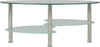 Cara Coffee Table Clear Glass and Frosted Glass Silver Chrome Legs