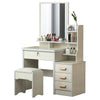Dressing Table Stool Bedroom Vanity Set Makeup Desk with Mirror & 4 Drawer NEW