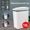 12L Kitchen Smart Sensor Trash Can Auto Dustbin Electric Room Waste Bin White