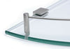 Wall Mounted Clear Glass Corner Shelf Various Chrome Supports Metal Rail
