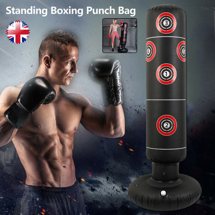 160cm Free Standing Inflatable Boxing Punch Bag Fitness Training Kids Adults UK