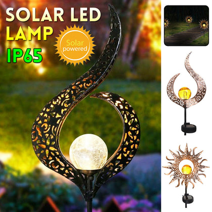 Garden LED Solar Lawn Light Waterproof Outdoor Decor Flame/Sun Flower Shape Lamp