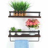 2pcs Rustic Industrial Pipe Wall Floating Shelf Wooden Storage shelves Unit new
