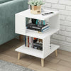 Wooden White Nightstand Bedside Table Living Room Storage Shelf Unit Furniture