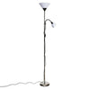 Mother & Child Floor Lamp White Frosted Shades Contemporary Lounge Reading Lamp