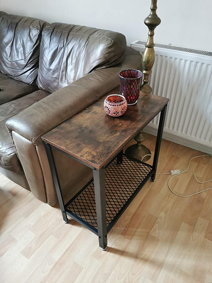 Industrial Side Table Vintage Sofa End Rustic Metal Coffee Small Console Unit