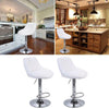 2pcs Bar Stools Breakfast Swivel Gas Lift Kitchen Stools Leather Chairs Comfort
