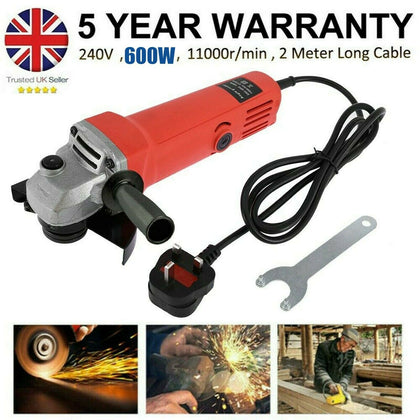 600W Electric Angle Grinder Cutting Grinding Sanding Power Tool 100mm Disc Cut