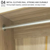 Tall Soild Wooden Wardrobe 2Door Bedroom Storage Hanging Bar Clothes Rail Hanger