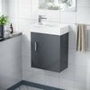 Compact 400mm Basin Vanity Unit Grey Wall Hung Bathroom Sink & Tap Set |Nanuya