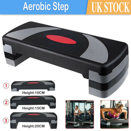3 Level Adjustable Aerobic Fitness Yoga Step Board Non Slip Gym Stepper Board UK
