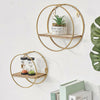 Round Wall Mounted Shelf Metal Wire Wooden Storage Display Floating Shelf Rack