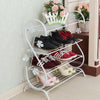 4 Tier Iron Shoe Rack Living Room Hallway Footwear Storage Shelf Organiser Unit