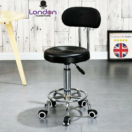 Stool Swivel Chair Black Adjustable Height Chair Office Round Desk PC Stool UK