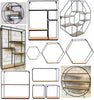 Retro Wall Storage Unit Metal Wood Industrial Style Shelves Vintage Shelf Rack